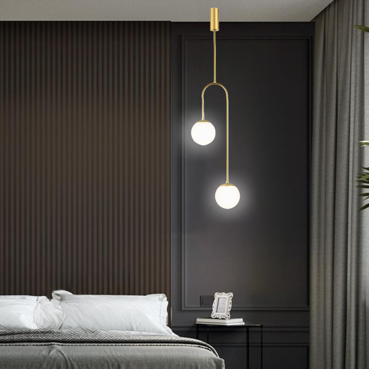 Ver imagem 4 de Luminária Pendente Teto 92cm Jabuticaba Globo Vidro 12cm G9 Dourada Kjdd-e-069-gold Gimpo