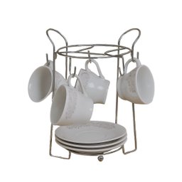 Suporte Organizador Porta Xícaras e Pires Aço Cromado Prime - Araminas - 1