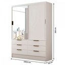 Ver imagem 4 de Guarda-Roupa Solteiro Taylor 2 Portas de Correr 6 Gavetas com Espelho Branco - Panorama Móveis