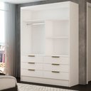 Ver imagem 5 de Guarda-Roupa Solteiro Taylor 2 Portas de Correr 6 Gavetas com Espelho Branco - Panorama Móveis