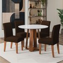 Ver imagem 2 de Conjunto Sala de Jantar Mesa Athenas Redonda 4 Cadeiras Trieste Madeirado/chocolate Dobuê