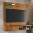 Ver imagem 2 de Conjunto Painel C/ Bancada Suspensa e Mesa de Centro Indianapolis Cumaru/opala