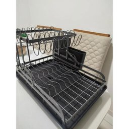 Escorredor de Louça Prato Copo Talheres Gancho Pia Bancada Cozinha Suporte Limpeza Multiuso Resisten - 5