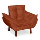 Ver imagem 4 de Mini Poltrona Cadeira Opala Infantil de Criança Suede Terracota
