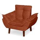 Ver imagem 5 de Mini Poltrona Cadeira Opala Infantil de Criança Suede Terracota