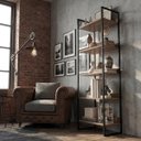 Ver imagem 3 de Estante Industrial Multiuso 5 Prateleiras em MDP e Metal para Livros Sala Escritório e Decoração