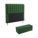 Ver imagem 1 de Kit Cabeceira Estofada Decorativa Para Cama Box Rana 160 Para Cama Queen e Calçadeira Sagitarius Sue