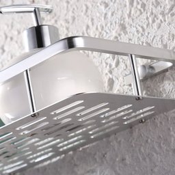 Suporte Porta Shampoo Condicionador Prateleira Dupla Box Banheiro Aluminio Resistente Ideal Importad - 3