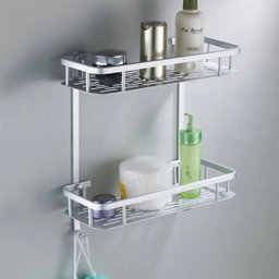 Suporte Porta Shampoo Condicionador Prateleira Dupla Box Banheiro Aluminio Resistente Ideal Importad - 7