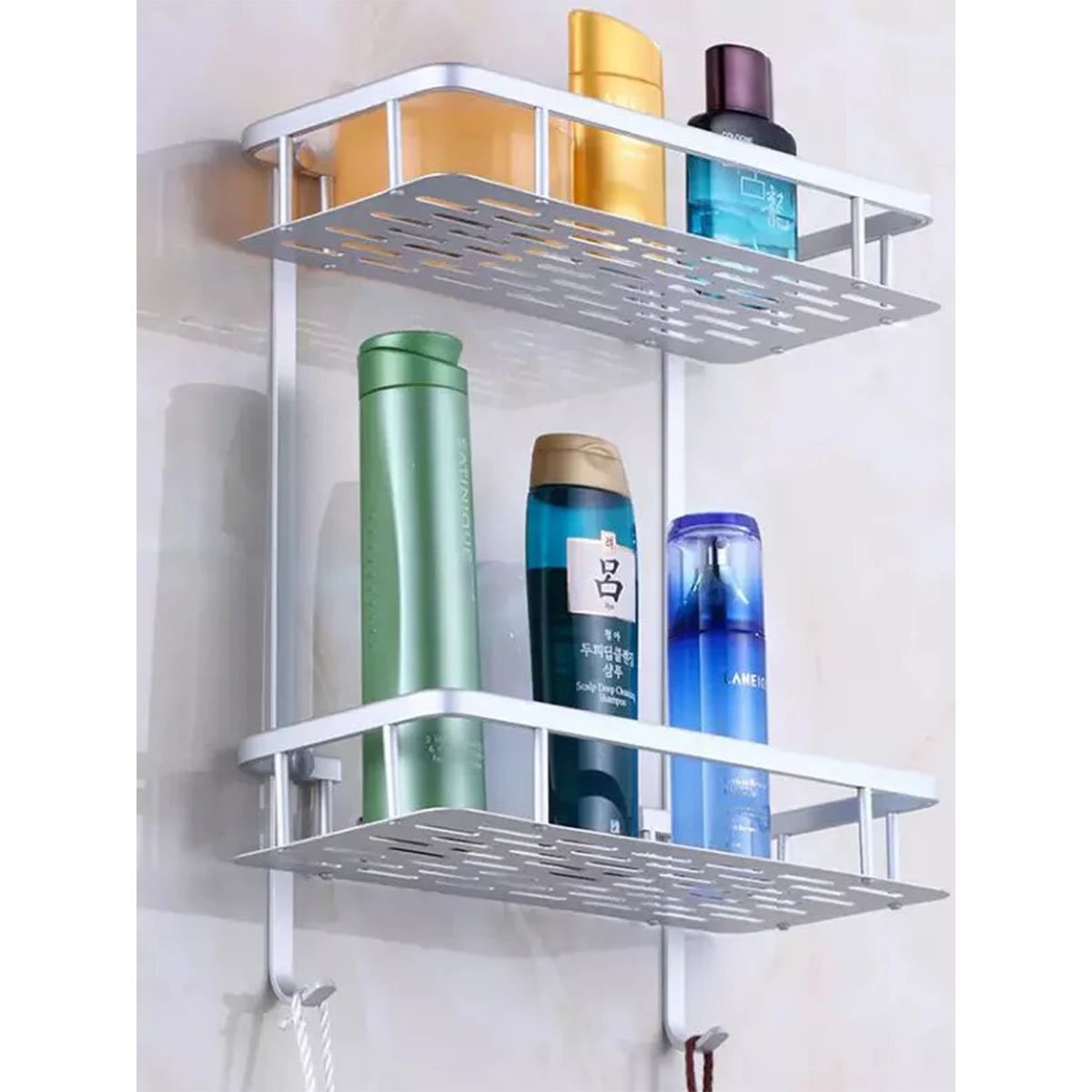 Suporte Porta Shampoo Condicionador Prateleira Dupla Box Banheiro Aluminio Resistente Ideal Importad - 6