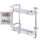Ver imagem 1 de Suporte Porta Shampoo Condicionador Prateleira Dupla Box Banheiro Aluminio Resistente Ideal Importad