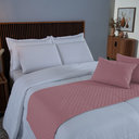 Ver imagem 5 de Kit 5 Pçs Peseira Cama Casal Queen Comfort Almofadas Cheias: Rosa