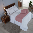 Ver imagem 7 de Kit 5 Pçs Peseira Cama Casal Queen Comfort Almofadas Cheias: Rosa