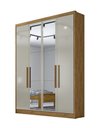 Ver imagem 1 de Guarda Roupa Casal Moderni New 4 Portas 3 Gavetas com Espelho Nh Rei de Casa Cumaru/Fendi