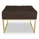 Ver imagem 5 de Kit 02 Puffs Lisa Suede Marrom Base Metálica Industrial Dourado - Pallazio