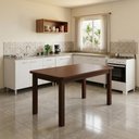 Ver imagem 2 de Mesa para Cozinha 6 Lugares Madeira Maciça Castanho