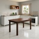 Ver imagem 3 de Mesa para Cozinha 6 Lugares Madeira Maciça Castanho