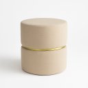 Ver imagem 2 de Puff Cinta no Meio Decorativa Bege Linho