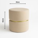 Ver imagem 3 de Puff Cinta no Meio Decorativa Bege Linho