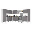 Ver imagem 2 de Armário Cozinha Modulada Completa de Canto 534cm Pequim Pop Multimóveis Mp3771 Branco/lacca Fumê