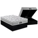 Ver imagem 1 de Cama Box Baú Queen: Colchão Ortopédico Probel D45 / Ep Plus + Base Black(158x198)