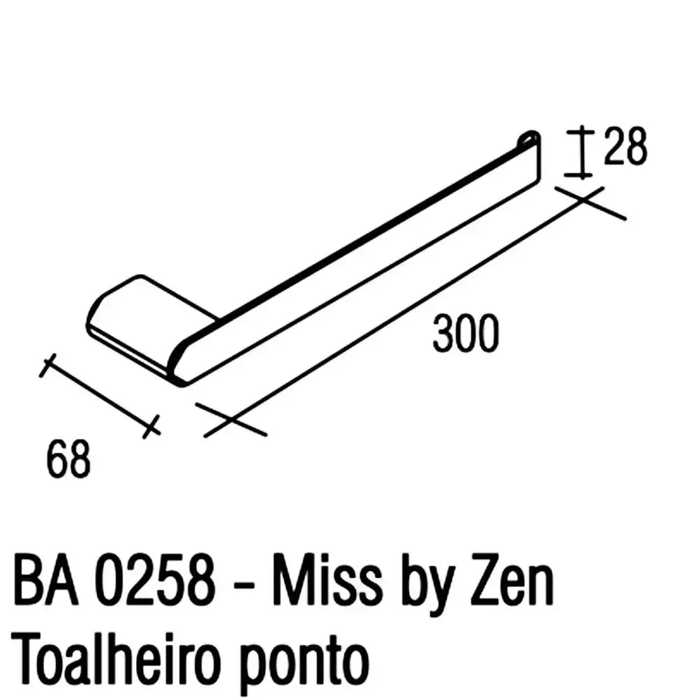 Toalheiro Ponto Miss By Zen 300x68x28 Cr - 3