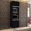 Ver imagem 2 de Paneleiro Cozinha Torre Quente 56cm Colorado Preto - Lumil Móveis