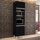 Ver imagem 1 de Paneleiro Cozinha Torre Quente 56cm Colorado Preto - Lumil Móveis