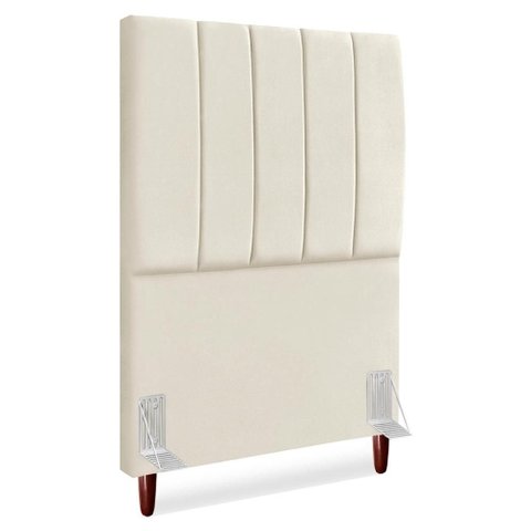 Cabeceira Solteiro 100 Cm com Frame Carla Suede Bege Artte
