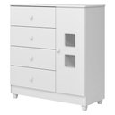 Ver imagem 7 de Guarda Roupa Flocos com Cômoda Life Berço Americano Carinho Branco Acetinado Colchão Americano Sleep