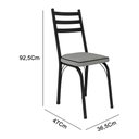Ver imagem 3 de Kit com 4 Cadeiras de Jantar Aço Tubular 141 Sf Preto/Platina - Movelpolo