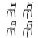 Ver imagem 1 de Kit com 4 Cadeiras de Jantar Aço Tubular 141 Sf Preto/Platina - Movelpolo