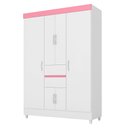 Ver imagem 2 de Conjunto Quarto Guarda Roupa e Comoda Pescara Branco Rosa