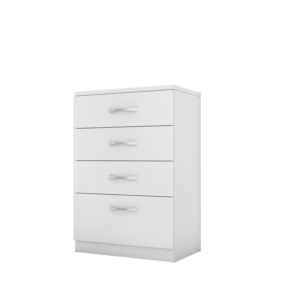 Conjunto Quarto Guarda Roupa e Comoda Pescara Branco Rosa - 3