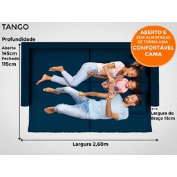 Sofá Tango 2,60M Sem Caixa, Retrátil e Reclinável Velosuede Petroleo - Netsofás - 9