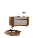 Ver imagem 1 de Buffet Aparador Cristal 163cm – Portas de Correr, Gavetas Telescópicas e Vidro