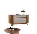 Ver imagem 1 de Buffet Aparador Cristal 163cm – Portas de Correr, Gavetas Telescópicas e Vidro