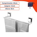 Ver imagem 4 de Toalheiro Duplo Porta Toalha Banho Ventosa Cromado Future