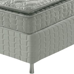 Cama Box Viúva Cinza + Colchão Ortopedico Espuma D33 Pillow Top Hanover One 128x188x59cm - 4