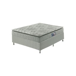 Cama Box Viúva Cinza + Colchão Ortopedico Espuma D33 Pillow Top Hanover One 128x188x59cm - 1