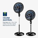 Ver imagem 3 de Ventilador de Coluna Mondial 40cm Super Turbo 8 Pás Vtx-40c-crystal Preto Azul 220v