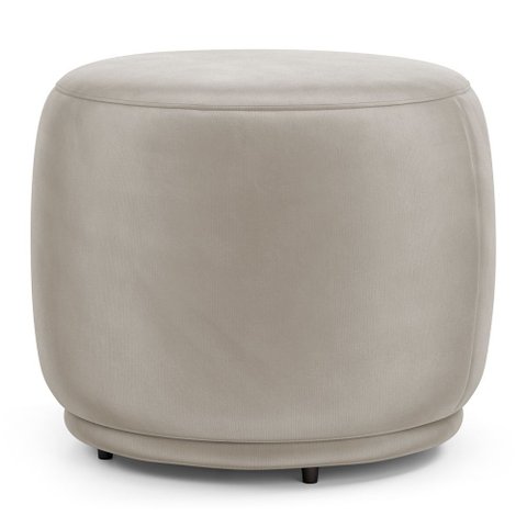 Puff Decorativo Orgânico Living Molly Redondo Veludo Bege - Abmaza