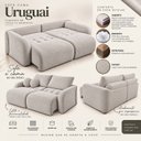 Ver mais imagens de Sofá Cama Casal Retrátil e Reclinável 3 Lugares Creme Uruguai 216cm