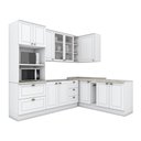 Ver imagem 1 de Cozinha Modulada de Canto 7 Peças 11 Portas 5 Gavetas Americana Henn - Branco/calcare