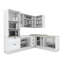 Ver imagem 7 de Cozinha Modulada de Canto 7 Peças 11 Portas 5 Gavetas Americana Henn - Branco/calcare