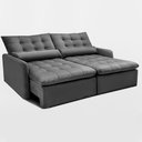 Ver mais imagens de Sofá sem Caixa Retrátil 1,80m Softgel Celeste Velusoft Cinza Cama Inbox