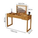 Ver imagem 2 de Penteadeira Escrivaninha 2 Gavetas Espelho Multiuso Luanda:cinamomo/offwhite/cin