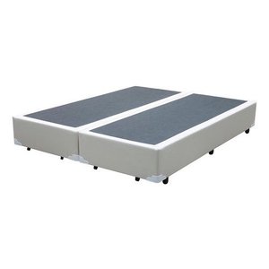 Cama Base Box King Bipartido Sintético Branco 27x193x203