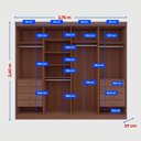 Ver imagem 5 de Guarda-Roupa Casal MDF 8 Portas Império Marrom/Castanho