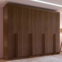 Ver imagem 1 de Guarda-Roupa Casal MDF 8 Portas Império Marrom/Castanho